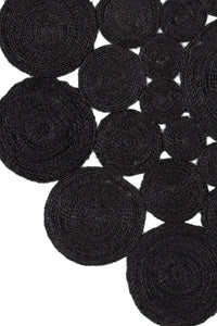 BLACK ROUND JUTE HAND WOVEN DHURRIE by Imperial Knots - Image 3
