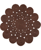 BROWN ROUND JUTE HAND WOVEN DHURRIE
