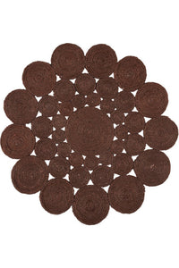 BROWN ROUND JUTE HAND WOVEN DHURRIE by Imperial Knots - Image 2