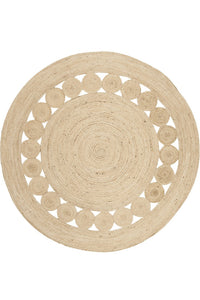 NATURAL ROUND JUTE HAND WOVEN DHURRIE by Imperial Knots - Image 2