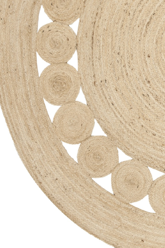 NATURAL ROUND JUTE HAND WOVEN DHURRIE