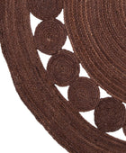 BROWN ROUND JUTE HAND WOVEN DHURRIE