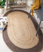 BROWN AND NATURAL JUTE HAND WOVEN DHURRIE