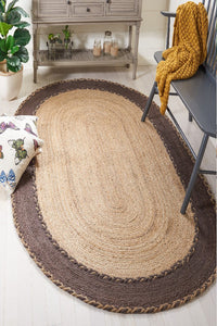 BROWN AND NATURAL JUTE HAND WOVEN DHURRIE by Imperial Knots - Image 2