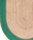 GREEN AND NATURAL JUTE HAND WOVEN DHURRIE