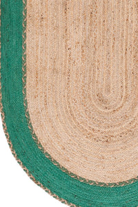 GREEN AND NATURAL JUTE HAND WOVEN DHURRIE by Imperial Knots - Image 3