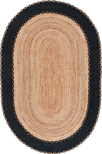 BLACK AND NATURAL JUTE HAND WOVEN DHURRIE by Imperial Knots - Image 1