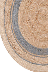 GREY AND NATURAL ROUND JUTE HAND WOVEN DHURRIE by Imperial Knots - Image 3
