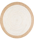IVORY AND NATURAL ROUND JUTE HAND WOVEN DHURRIE