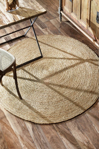 NATURAL ROUND JUTE HAND WOVEN DHURRIE by Imperial Knots - Image 1