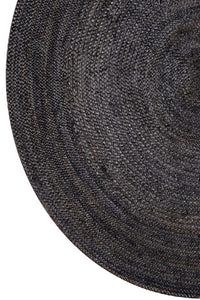 BLACK ROUND JUTE HAND WOVEN DHURRIE by Imperial Knots - Image 3