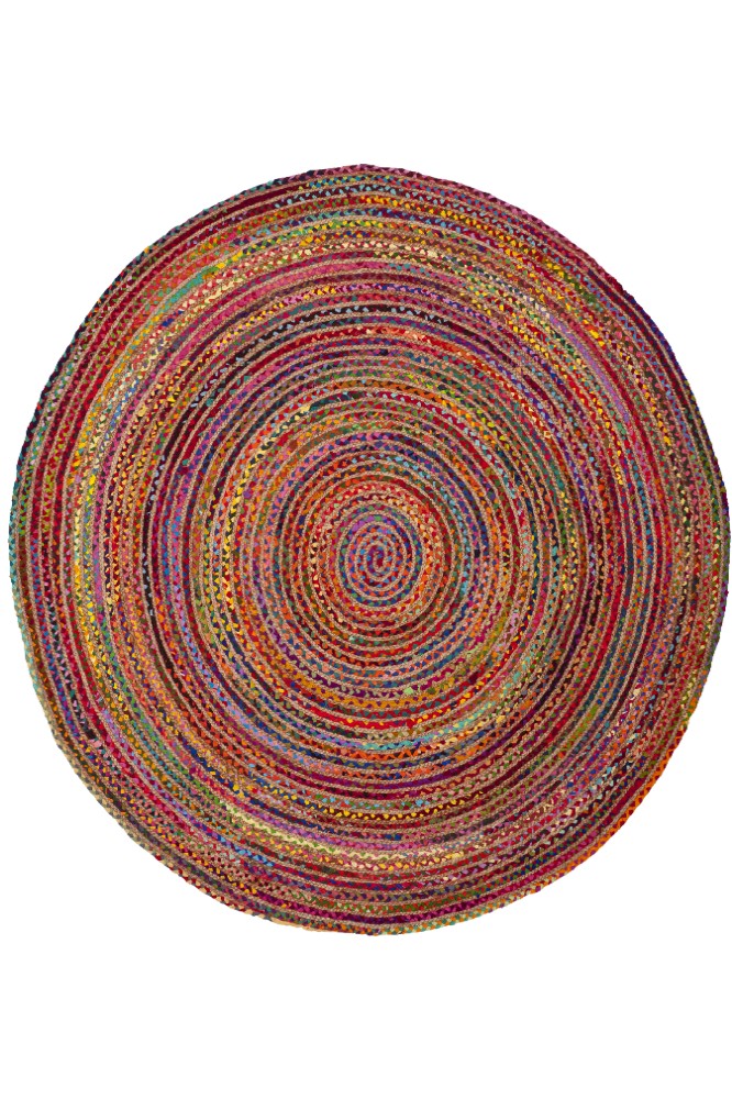 MULTICOLOR CHINDI ROUND HAND WOVEN DHURRIE