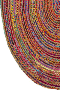 MULTICOLOR CHINDI ROUND HAND WOVEN DHURRIE by Imperial Knots - Image 2