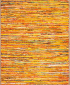 YELLOW MULTICOLOR CHINDI AND JUTE HAND WOVEN DHURRIE