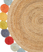 MULTICOLOR ROUND JUTE HAND WOVEN DHURRIE