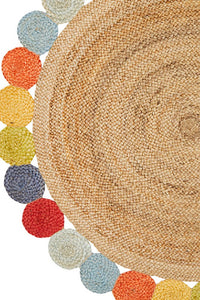 MULTICOLOR ROUND JUTE HAND WOVEN DHURRIE by Imperial Knots - Image 3