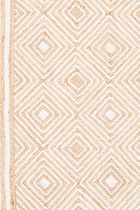 NATURAL IVORY GEOMETRIC JUTE HAND WOVEN DHURRIE by Imperial Knots - Image 3