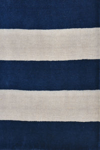 BLUE AND GREY STRIPES HAND LOOM CARPET by Imperial Knots - Image 3