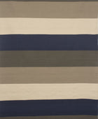 BLUE GREY STRIPES HAND WOVEN COTTON DHURRIE