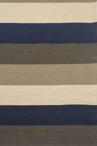 BLUE GREY STRIPES HAND WOVEN COTTON DHURRIE by Imperial Knots - Image 3