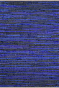 BLUE SOLID COTTON HAND WOVEN DHURRIE by Imperial Knots - Image 1