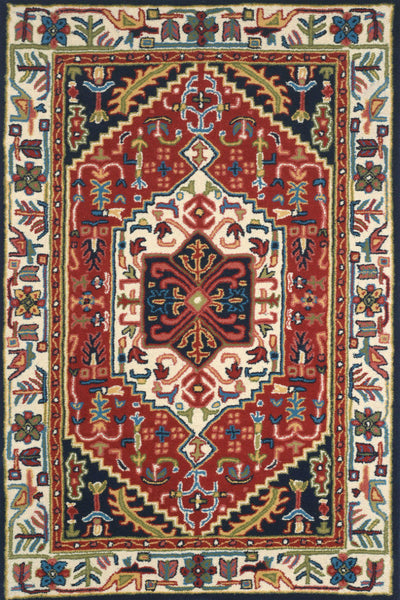 RED AZTEC HAND TUFTED CARPET
