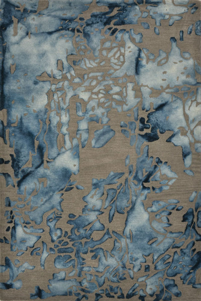 GREY BLUE ABSTRACT HAND TUFTED CARPET