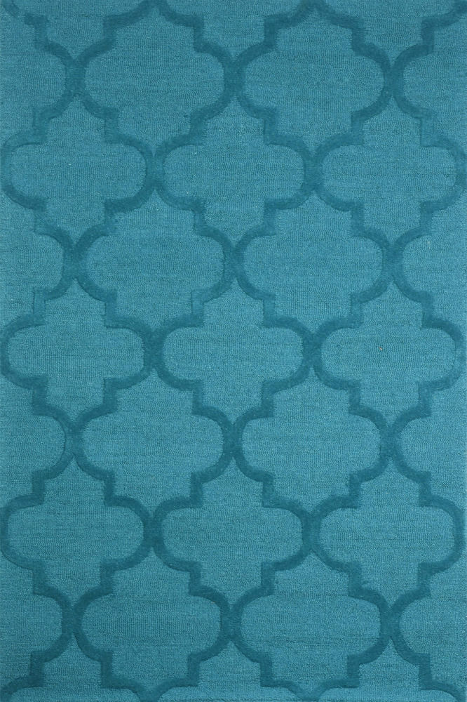 TEAL MOROCCAN HAND TUFTED CARPET