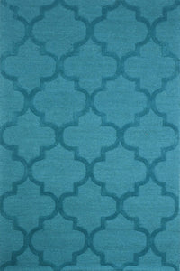 TEAL MOROCCAN HAND TUFTED CARPET by Imperial Knots - Image 1
