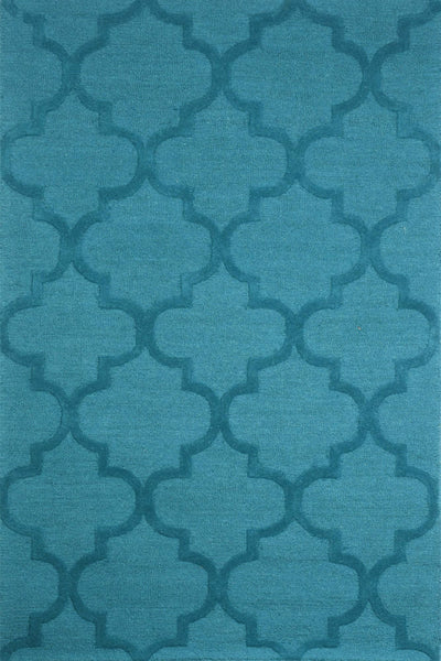 TEAL MOROCCAN HAND TUFTED CARPET