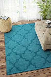 TEAL MOROCCAN HAND TUFTED CARPET by Imperial Knots - Image 2