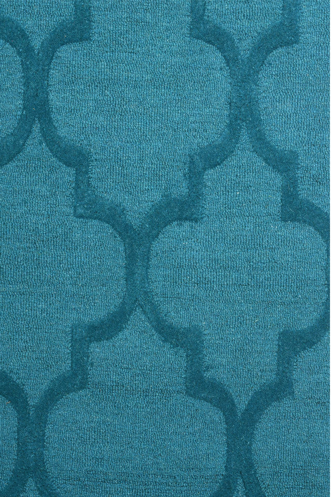 TEAL MOROCCAN HAND TUFTED CARPET