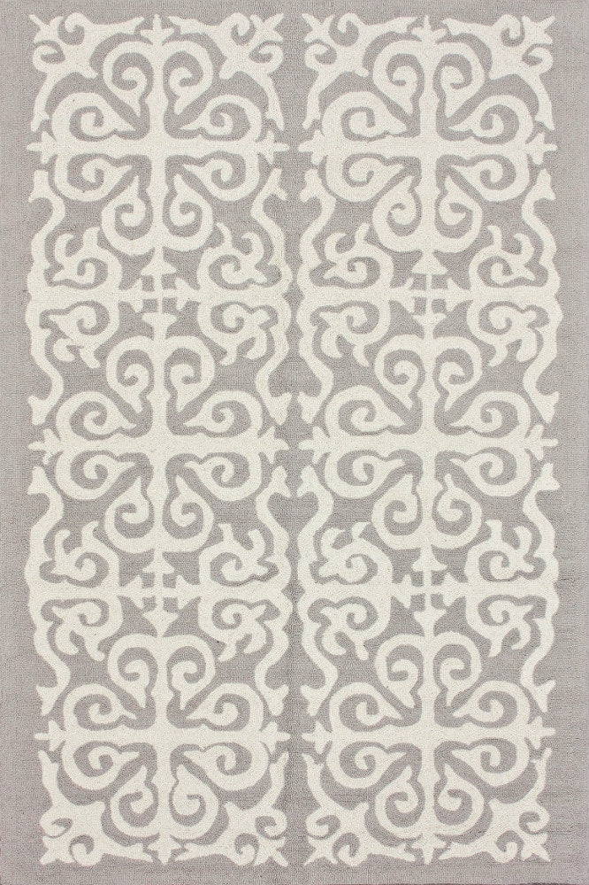 GREY DAMASK HAND TUFTED CARPET