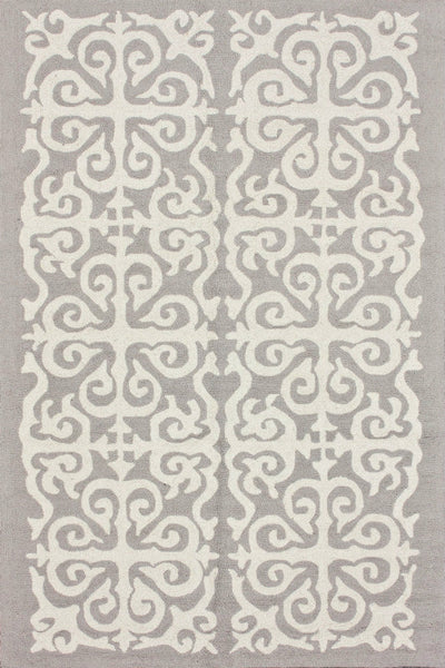 GREY DAMASK HAND TUFTED CARPET