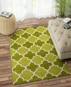 GREEN MOROCCAN HAND TUFTED CARPET by Imperial Knots - Image 2