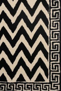 BLACK AND WHITE CHEVRON HAND TUFTED CARPET by Imperial Knots - Image 3