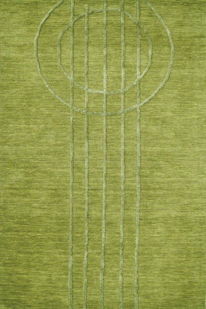 GREEN EMBOSSED HAND TUFTED CARPET