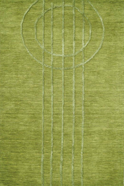 GREEN EMBOSSED HAND TUFTED CARPET