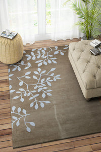 BEIGE GREY EMBOSSED HAND TUFTED CARPET by Imperial Knots - Image 2
