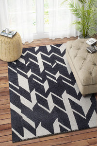 BLACK AND WHITE CUBES HAND TUFTED CARPET by Imperial Knots - Image 2