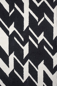 BLACK AND WHITE CUBES HAND TUFTED CARPET by Imperial Knots - Image 3