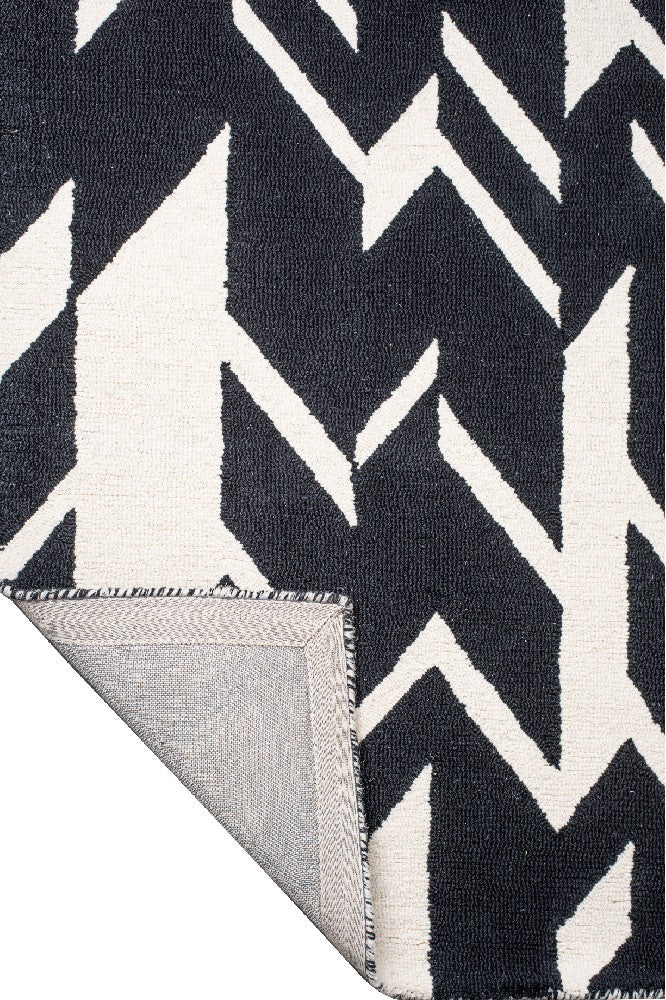 BLACK AND WHITE CUBES HAND TUFTED CARPET - Imperial Knots