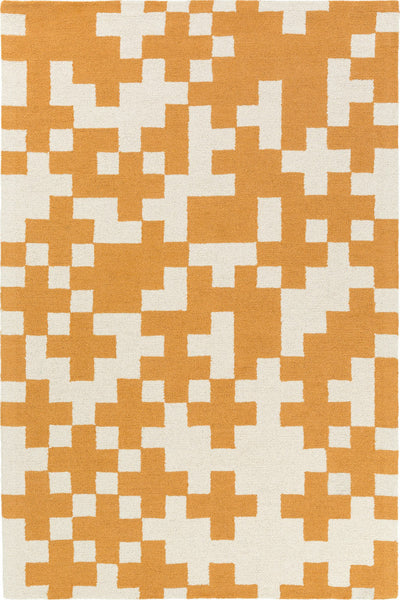 ORANGE PIXEL HAND TUFTED CARPET