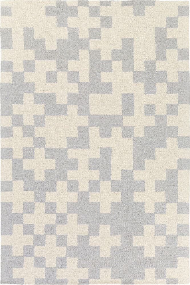 IVORY PIXEL HAND TUFTED CARPET
