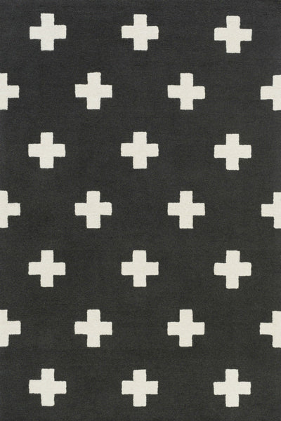 BLACK AND WHITE CROSS HAND TUFTED CARPET