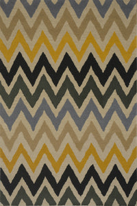 MULTICOLOR CHEVRON MODERN HAND TUFTED CARPET by Imperial Knots - Image 1