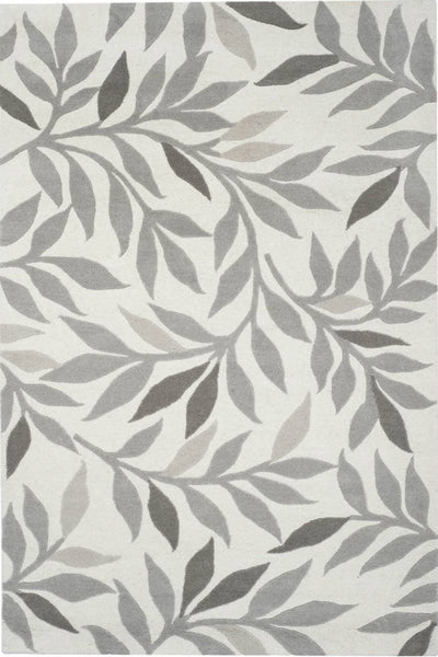 GREY IVORY PAISLEY MODERN HAND TUFTED CARPET