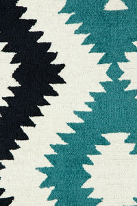 BLUE AZTEC HAND TUFTED CARPET by Imperial Knots - Image 3