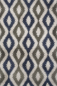 NAVY GREY AZTEC HAND TUFTED CARPET by Imperial Knots - Image 1