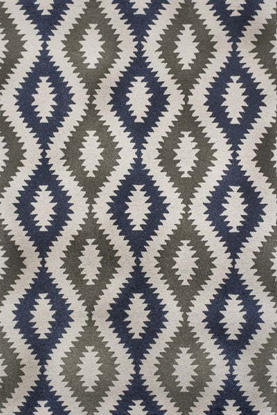 NAVY GREY AZTEC HAND TUFTED CARPET